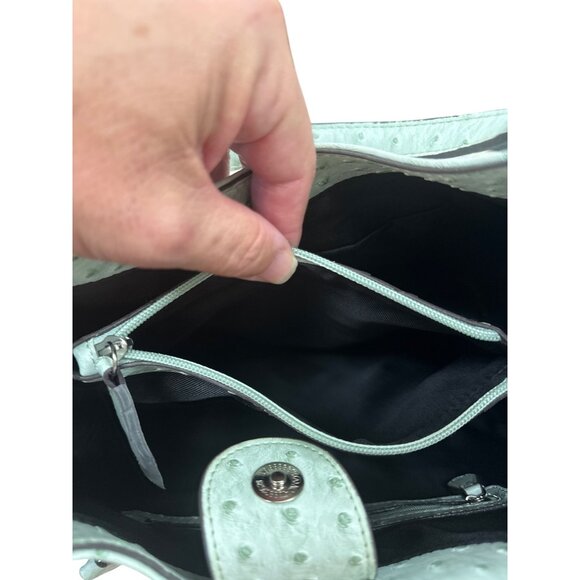 Mondani NY Womens Mint Green Ostrich-Embossed Handbag Purse SKU 7229 - Picture 10 of 11